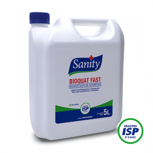BIOQUAT FAST SANITY 5 LITROS, desinfectante de superficies c/Amonio Cuaternario.