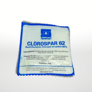 Clorospar 62 – Desinfectante Clorado en Polvo 60% (40 gr.)