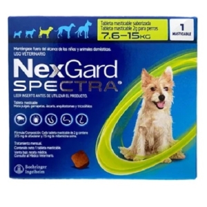 Nexgard Spectra Sabor Carne para perros de 7.6 a 15 kg (1 comprimido)