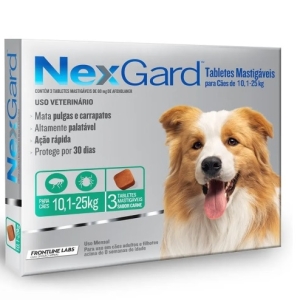 Nexgard Sabor Carne para perros de 10.1 a 25kg (3 Comprimido) 
